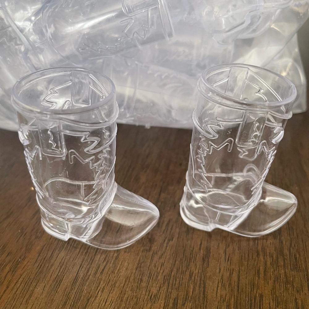 Clear Cowboy Boot Shot Glasses